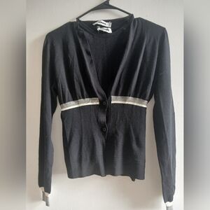 Jil Sander Black and White Cardigan